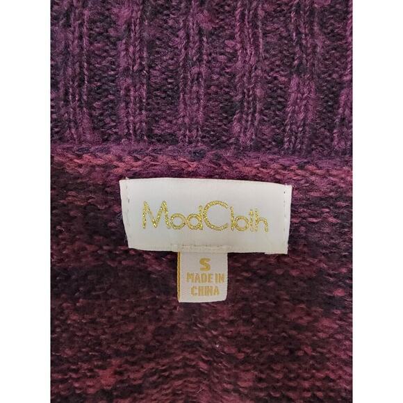 ModCloth Open Cardigan Womens Size Small Long Sleeves Knit Maroon Ombre - Picture 8 of 10
